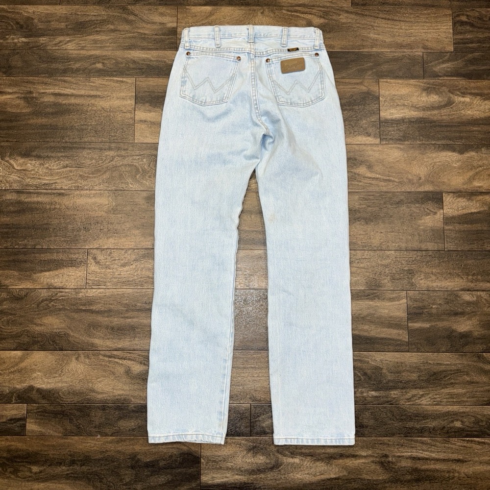 Wrangler Cowboy Cut Light-Wash Denim Jeans Straight Leg Retro Western Mens 30x32